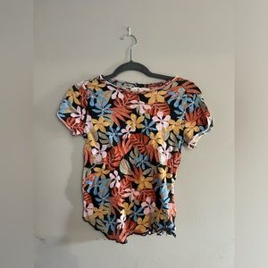 Free People floral be my baby tee, size medium